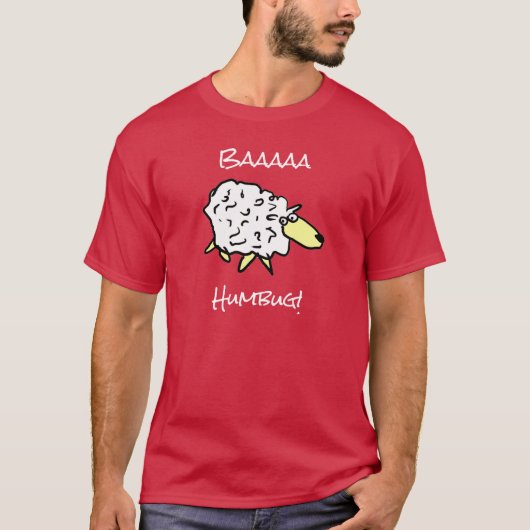 Sheep Says Baaaa Humbug – クリスマスTシャツ Tシャツ (正面)
