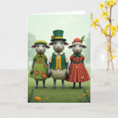 Sheep Springtime Friends Card カード (黄色い花)