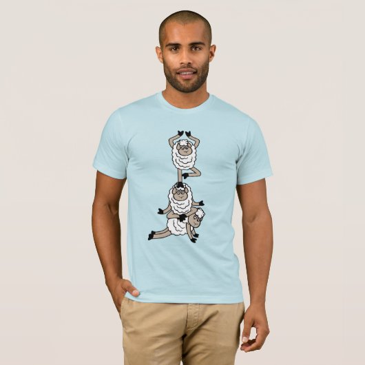 Sheep Tower Tired Bored Exhausted Yoga Meditation  Tシャツ (正面フル)