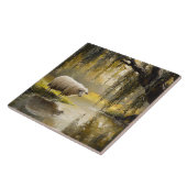Sheep Under A Willow Tree Painting タイル (側面)