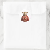 Sheep Wearing Black Sheep Sweater ラウンドシール (バッグ)