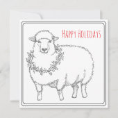 Sheep With Holly カード (正面)