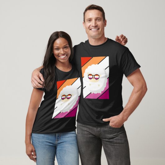 Sheep With Pride Lesbian Flag LGBTQ Proud Ally Pri Tシャツ (ユニセックス)
