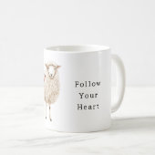 Sheep With Red Poppy Flowers コーヒーマグカップ (正面右)