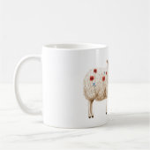 Sheep With Red Poppy Flowers コーヒーマグカップ (左)