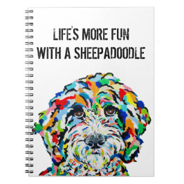 Sheepadodle Dog Notebook 6.5インチx 8.75インチ ノートブック