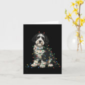 Sheepadoodle Christmas I'm Fine Everything Is Fine カード (黄色い花)