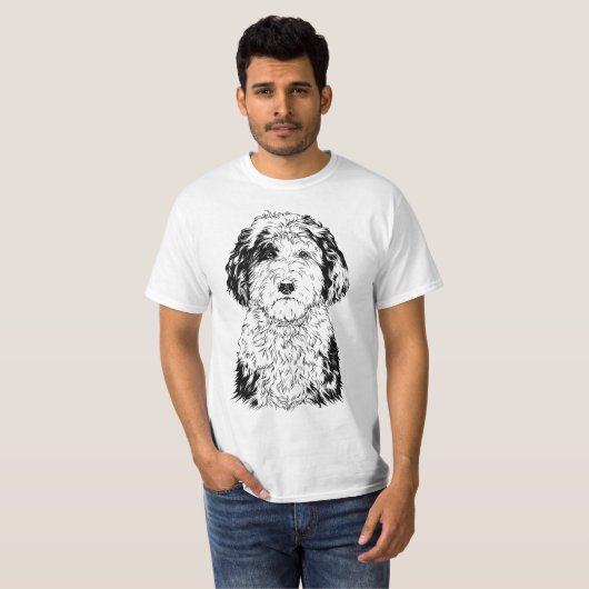 Sheepadoodle Dog Mom Dog Lover Tシャツ (正面フル)