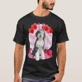 Sheepadoodle Heart Valentine Day Dog Tシャツ (正面)