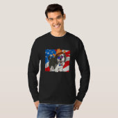 Sheepadoodle Patriotic Merica 4th Of July American Tシャツ (正面フル)