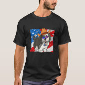 Sheepadoodle Patriotic Merica 4th Of July American Tシャツ (正面)