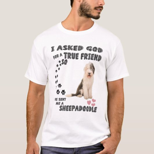 Sheepadoodle Quote Mom Sheepdogpoo Dad, Cute Sheep Tシャツ (正面)
