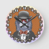 SheepDogグラス ラウンド壁時計 (正面)