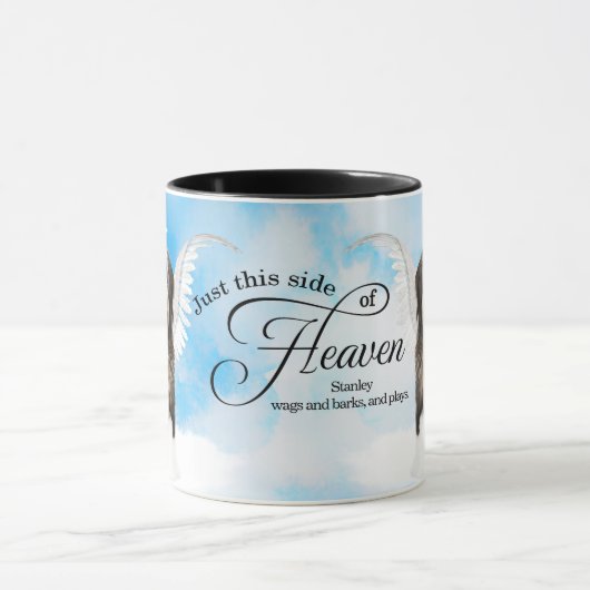 Sheepdog Angel in Heaven Personalized Memorial マグカップ (中央)