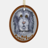 Sheepdog Poker Face セラミックオーナメント (右)