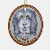 Sheepdog Poker Face セラミックオーナメント (左)