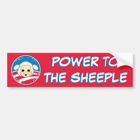 Sheeple (オバマ)への力 バンパーステッカー (正面)