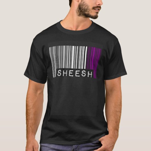 Sheesh Barcode無性プライドフラグ美的スラング Tシャツ (正面)