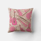 Sheet Music and Instruments Pink/Ivory ID481 クッション (裏面)