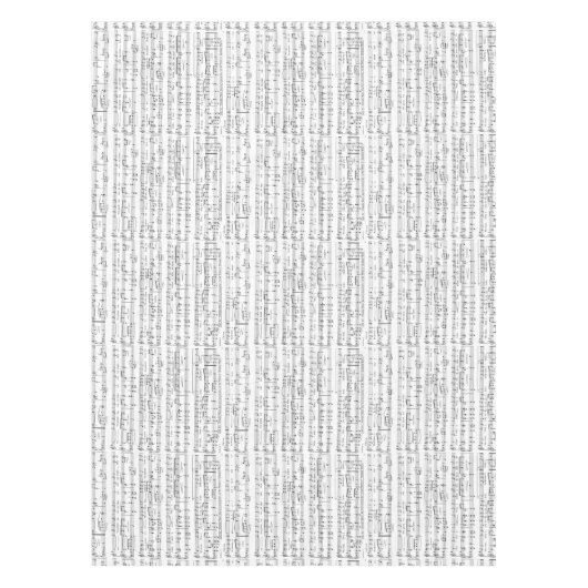 Sheet Music Black and White Pattern テーブルクロス (正面)