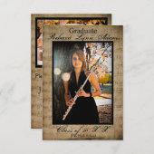 Sheet Music Graduation Announcement w/Photos 3 x 5 招待状 (正面/裏面)