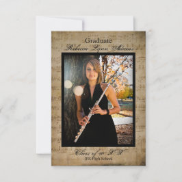 Sheet Music Graduation Announcement with Photos 3  招待状