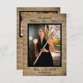 Sheet Music Graduation Announcement with Photos 3  招待状 (正面/裏面)