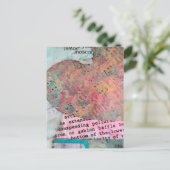 Sheet Music Heart Mixed Media Collage ポストカード (スタンド正面)