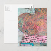 Sheet Music Heart Mixed Media Collage ポストカード (正面/裏面)