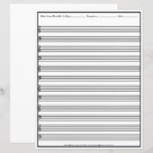 Sheet Music Manuscript Staff Line Clef Paper Sheet (正面/裏面)
