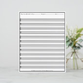 Sheet Music Manuscript Staff Line Clef Paper Sheet (スタンド正面)