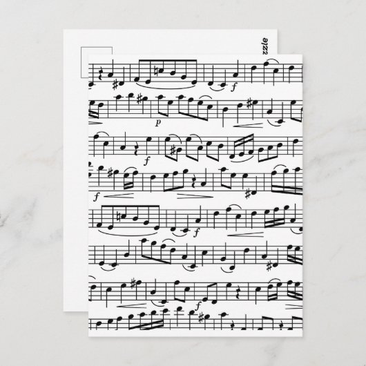 Sheet Music Notes            ポストカード (正面/裏面)