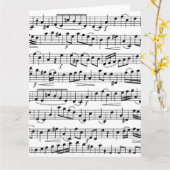 Sheet Music Notes Greeting Card カード (黄色い花)