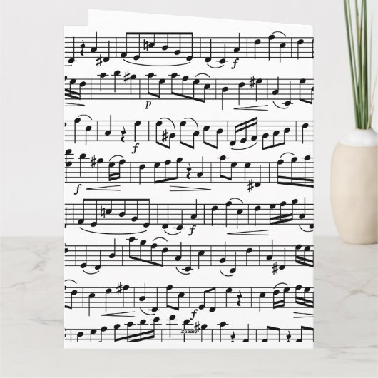 Sheet Music Notes Greeting Card カード (裏面)