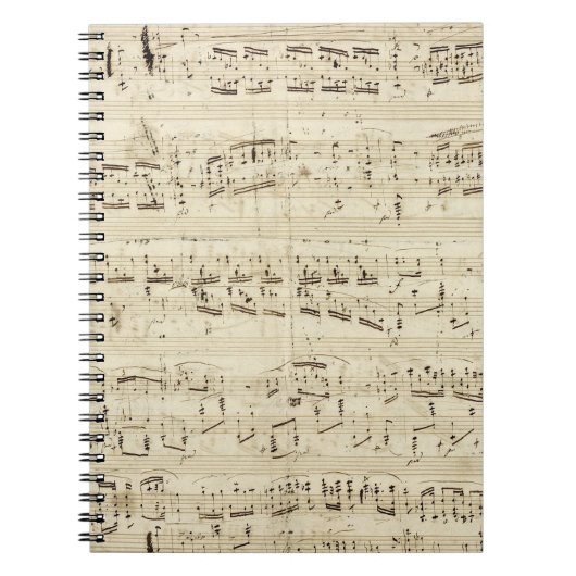Sheet Music on Parchment Handwritten in Ink ノートブック (正面)