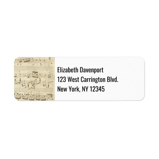 Sheet Music on Parchment Handwritten in Ink ラベル (正面)