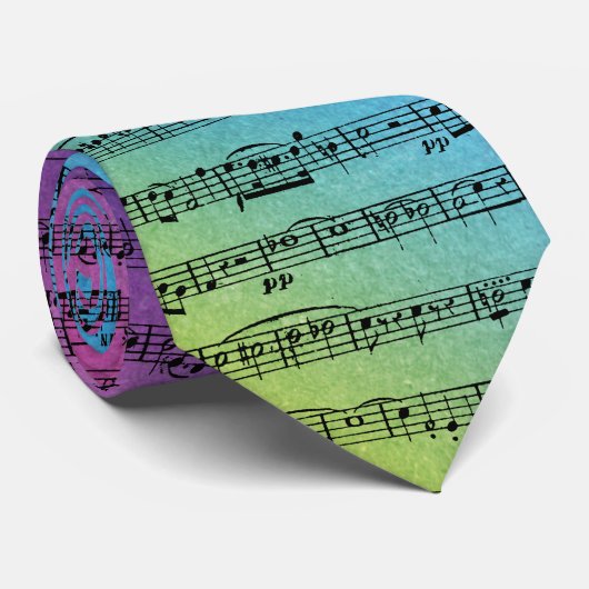 Sheet Music On Rainbow Abstract ネクタイ (ロール)