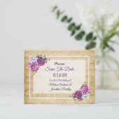 Sheet Music Purpleバラ日付ポストカードの保存 案内ポストカード (スタンド正面)