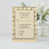 Sheet Music RSVPとメニューの選択 出欠カード (スタンド正面)