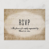 Sheet Music RSVPディナー選択ポストカード インビテーションポストカード (正面)