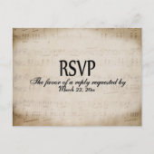 Sheet Music RSVP Dinner Choices Postcard インビテーションポストカード (正面)