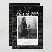 Sheet Music Script Blk写真卒業 招待状 (正面/裏面)