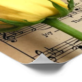 Sheet Music Yellow Rose ポスター (角)