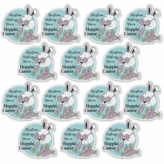 Sheet of 14 Easter Stickers Cupcake Toppers シール (正面)