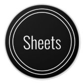 Sheets Black and White Text Template セラミックノブ (正面)