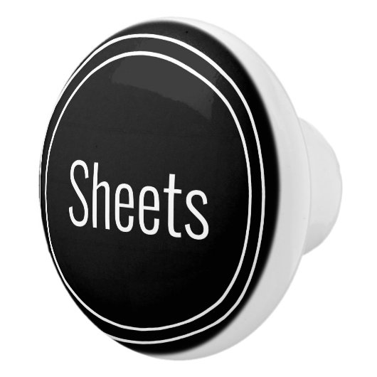 Sheets Black and White Text Template セラミックノブ (右)