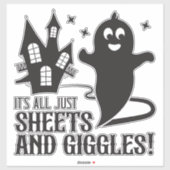 Sheets & Giggles – ユーモラスなハロウィンの幽霊デザイン シール (シート)