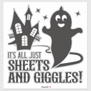 Sheets & Giggles – ユーモラスなハロウィンの幽霊デザイン シール