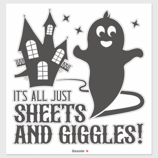 Sheets & Giggles – ユーモラスなハロウィンの幽霊デザイン シール (シート)