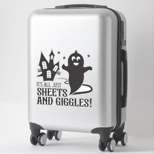 Sheets & Giggles – Humorous Halloween Ghost Design シール (スーツケース)